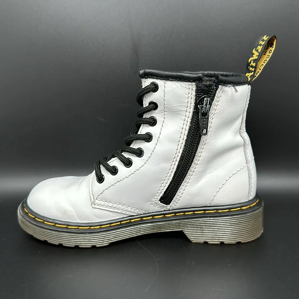 Dr Martens 1460 White Boots Youth‎ Sz 12